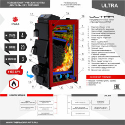 Котел твердотоп полуавтомат ULTRA 24