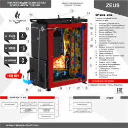 Котел твердотопливный ZEUS 32